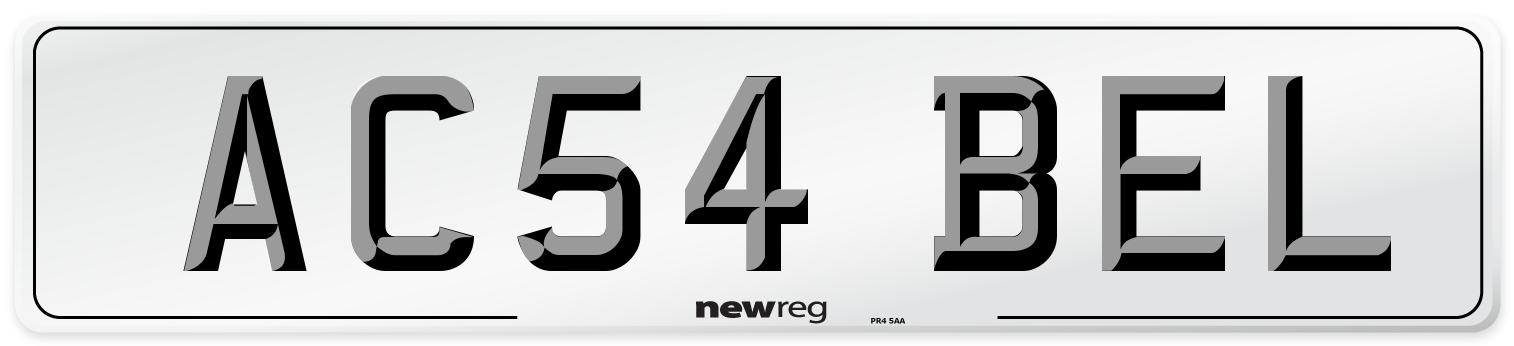 AC54 BEL Number Plate from New Reg